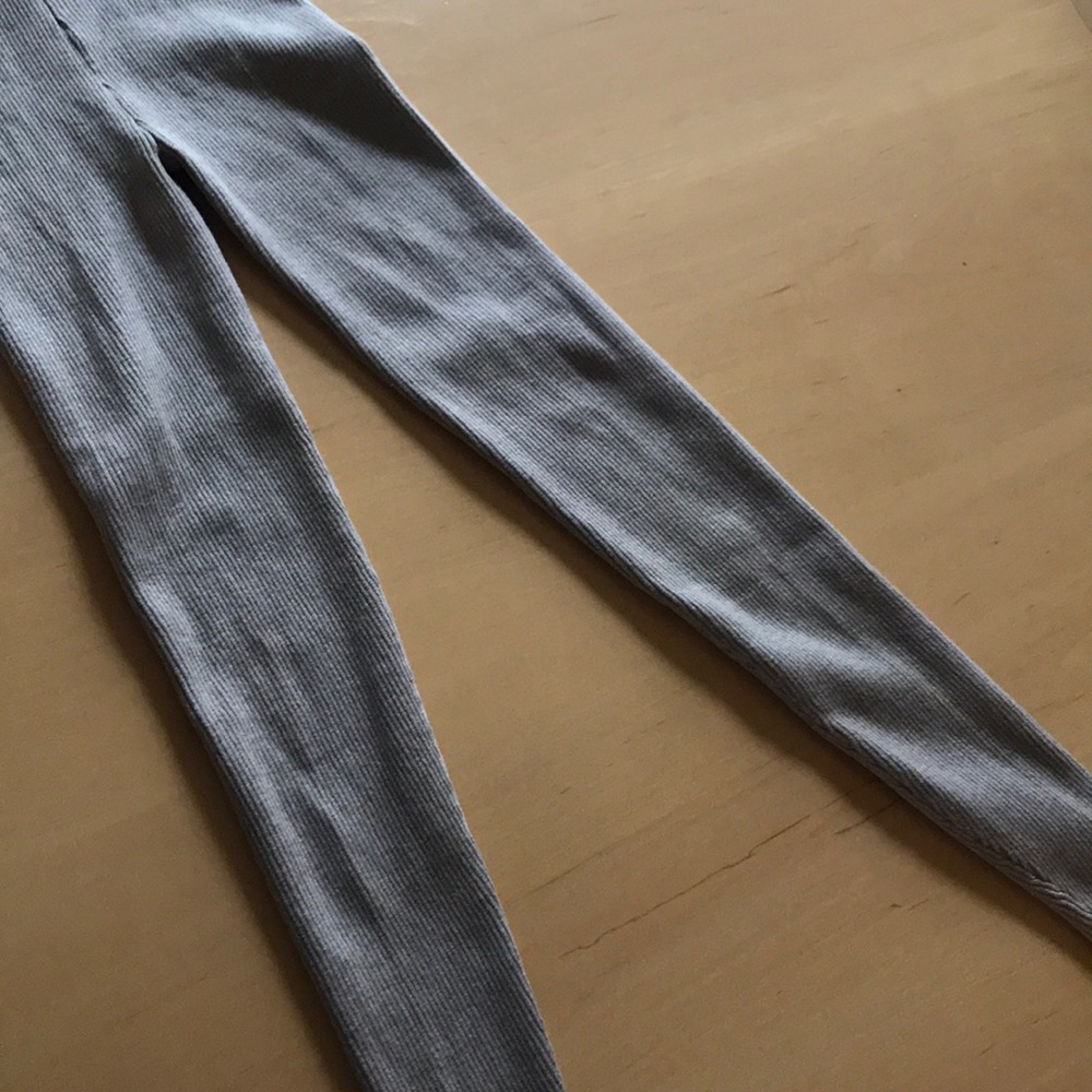 High waisted tan leggings, knit, never worn, small